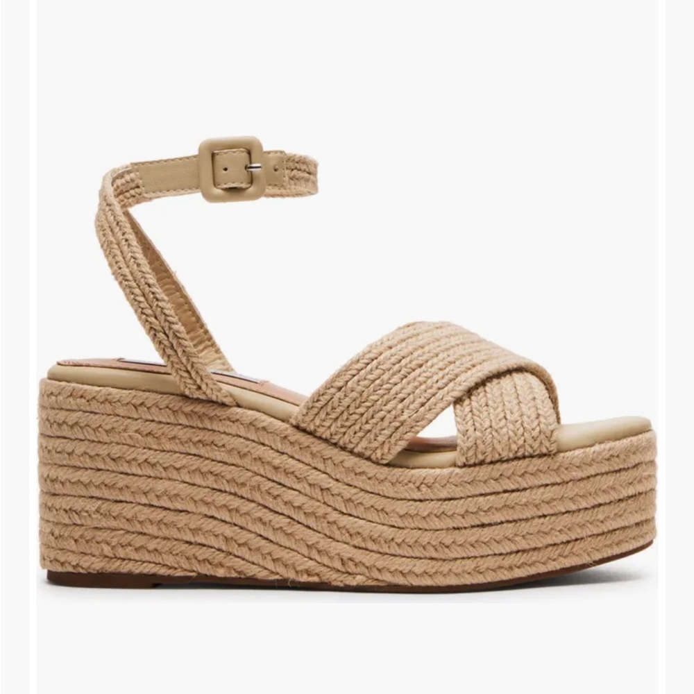 Steven New York Ramey Espadrille Platform Wedge Sandal - Raffia